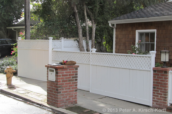 Old Fence Replaced By Custom Modern Open Slat Style Redwood Fence (Before Photo)- Lake Hollywood, CA